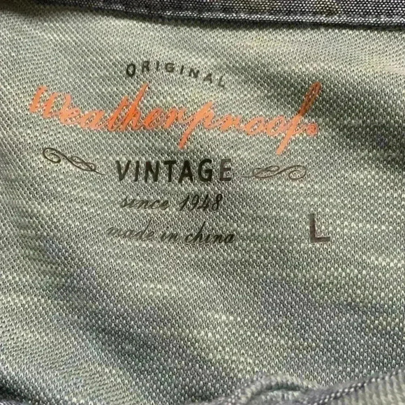 Weatherproof Vintage Polo Shirt Men's Size Large Short Sleeves Front Pocket Top - Picture 6 of 7